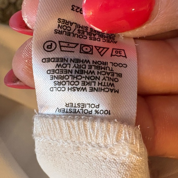 LOFT Cream Top with Silver Trim - Picture 5 of 7